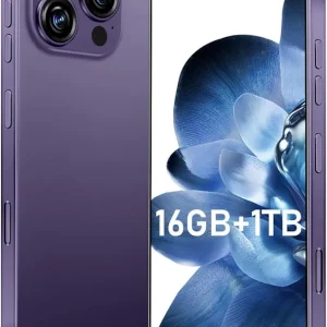 I16 ProMax Smartphone New Upgrade 16GB+1TB/6.99" Display 68+108MP Zoom Camera,Tempered Glass Finish, 7000mAh Android 13 Smartphone (Deep Purple