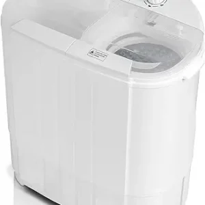 Deco Home Compact Washing Machine with Twin Tub for Wash and Spin Dry, Portable, Built-in Gravity Drainage System, Agitation Wash Cycles, Use Less Soap and Water, for Dorms, Apartments, RVs