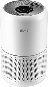 LEVOIT Air Purifier for Home Allergies Pets Hair in Bedroom, Covers Up to 1074 ft² by 56W High Torque Motor, 3-in-1 Filter with HEPA Sleep Mode, Remove Dust Smoke Pollutants Odor, Core300-P, White