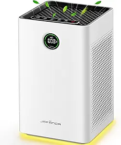 Jafända Air Purifiers for Home Large Room Up To 1190ft², True HEPA 13 Filter, Activated Carbon Remove 99.97% Dust Smoke Odor Pollen Pets Hair Dander Allergies, Quiet Sleep Mode 23dB, Night Light